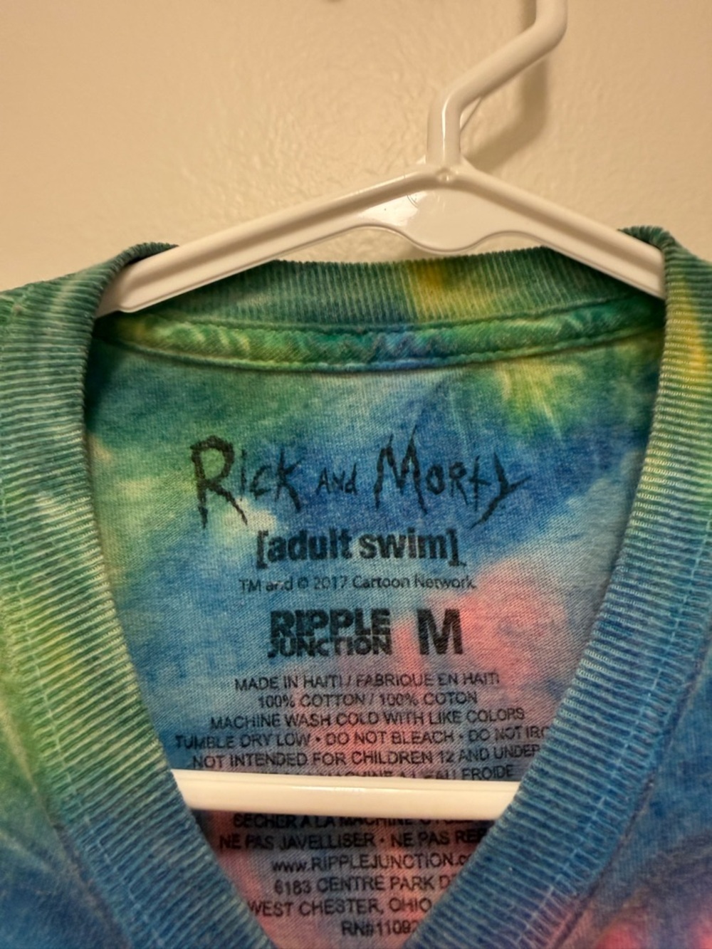Ripple Junction Multicolor Tie-Dye Adult Unisex Tee - Picture 3 of 4